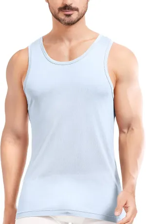 Men's Silk Tank Tops Sleeveless Pure Silk Undershirt Super Absorbent and Breathable