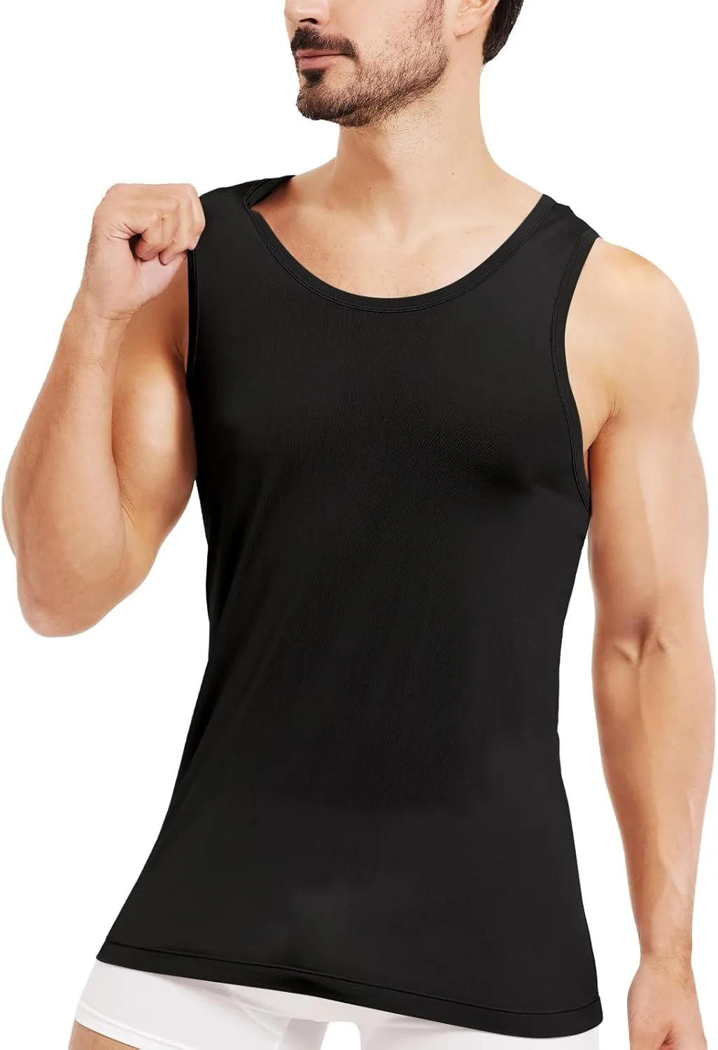 Men's Silk Tank Tops Sleeveless Pure Silk Undershirt Super Absorbent and Breathable