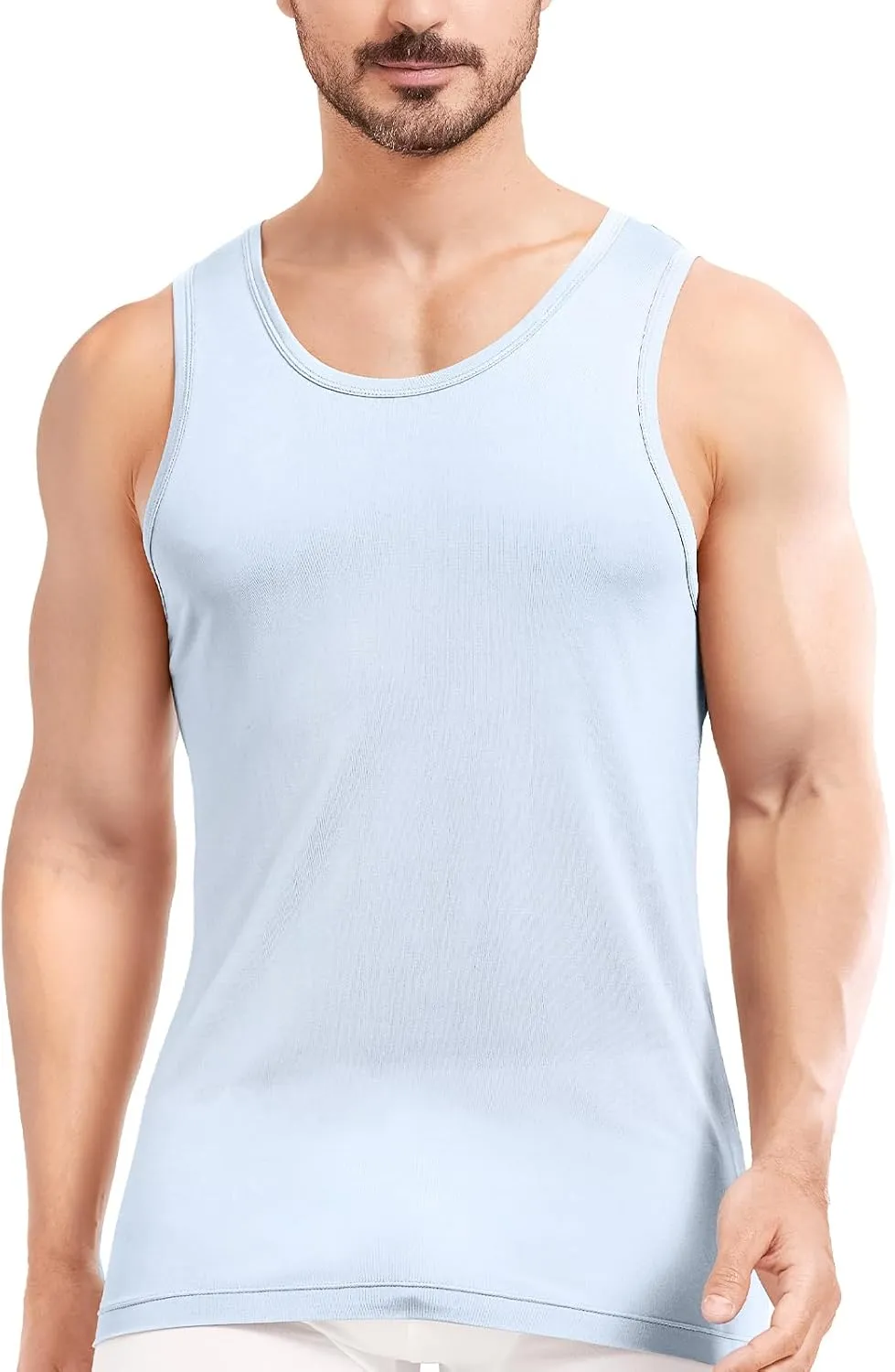 Men's Silk Tank Tops Sleeveless Pure Silk Undershirt Super Absorbent and Breathable