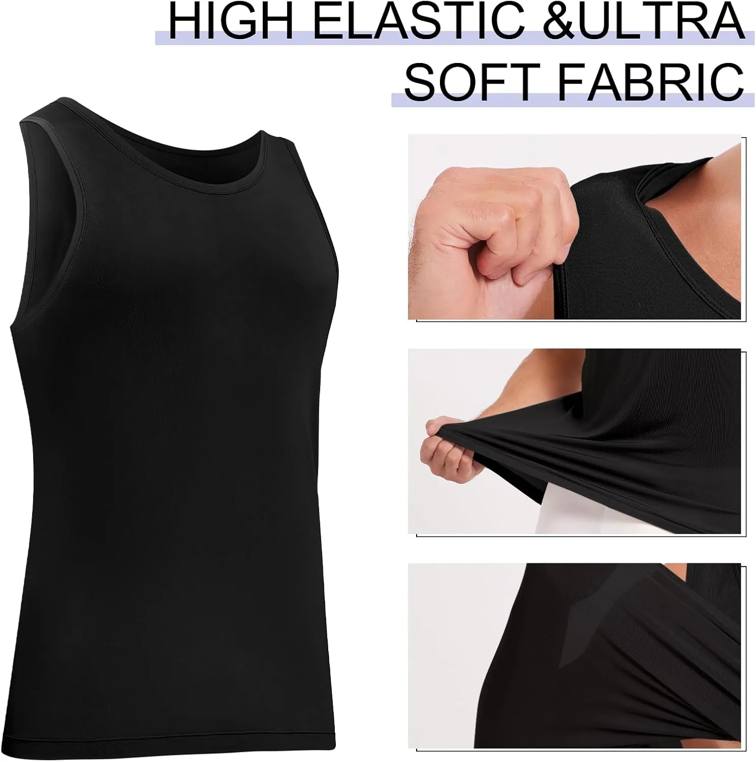 Men's Silk Tank Tops Sleeveless Pure Silk Undershirt Super Absorbent and Breathable