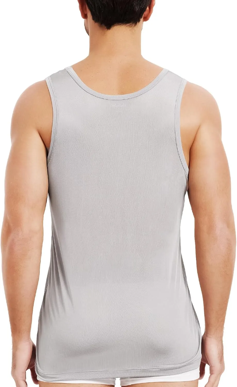 Men's Silk Tank Tops Sleeveless Pure Silk Undershirt Super Absorbent and Breathable