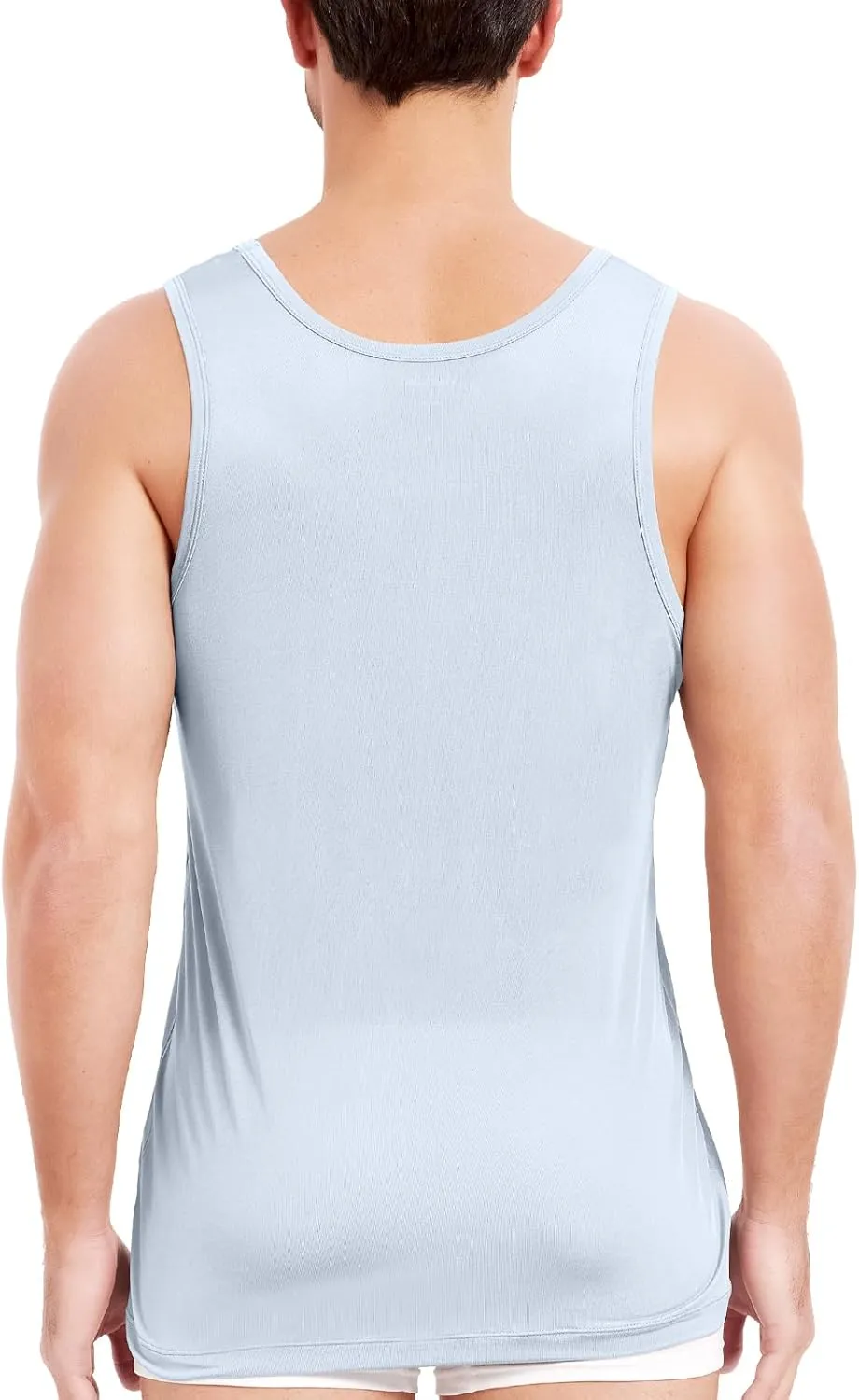 Men's Silk Tank Tops Sleeveless Pure Silk Undershirt Super Absorbent and Breathable