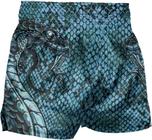 Men's Snake Skin Muay Thai Boxing Shorts Gold Viper Sports Trunks