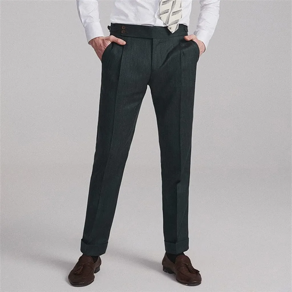 Men's Suit Set Business Casual Suit Jackets Slim Fit Retro Men Suits Spring Autumn Linen Formal Pants
