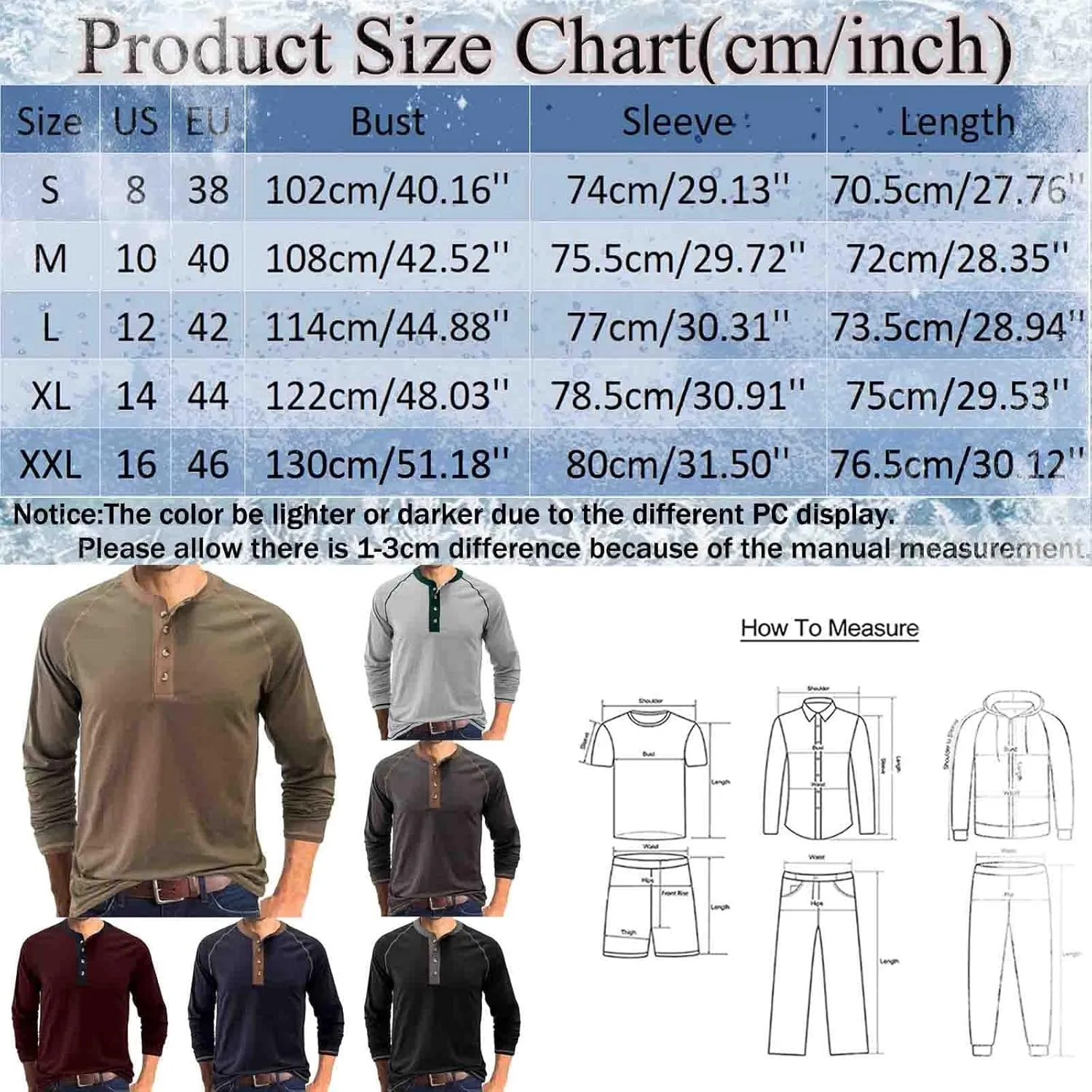 Men's Summer Shirts Long Sleeve Button Pocket Henry Collar Breathable Athletic Summer Comfy Fashion Trendy T-Shirts