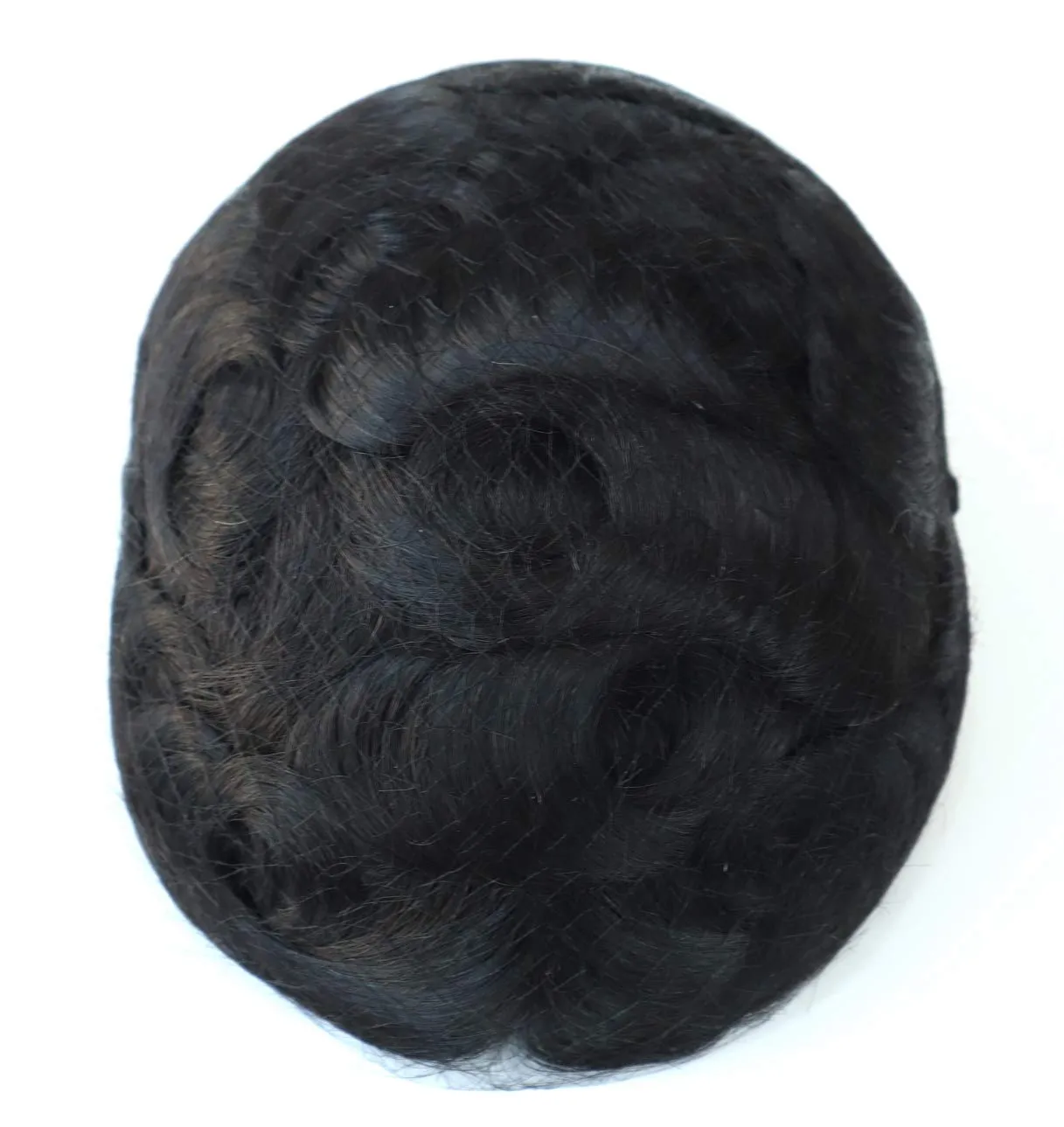 Mens Toupee, Human Hair Replacement System, Real Hair System Hair Piece, Fine Mono NPU Black Hair Unit 8x11#1B