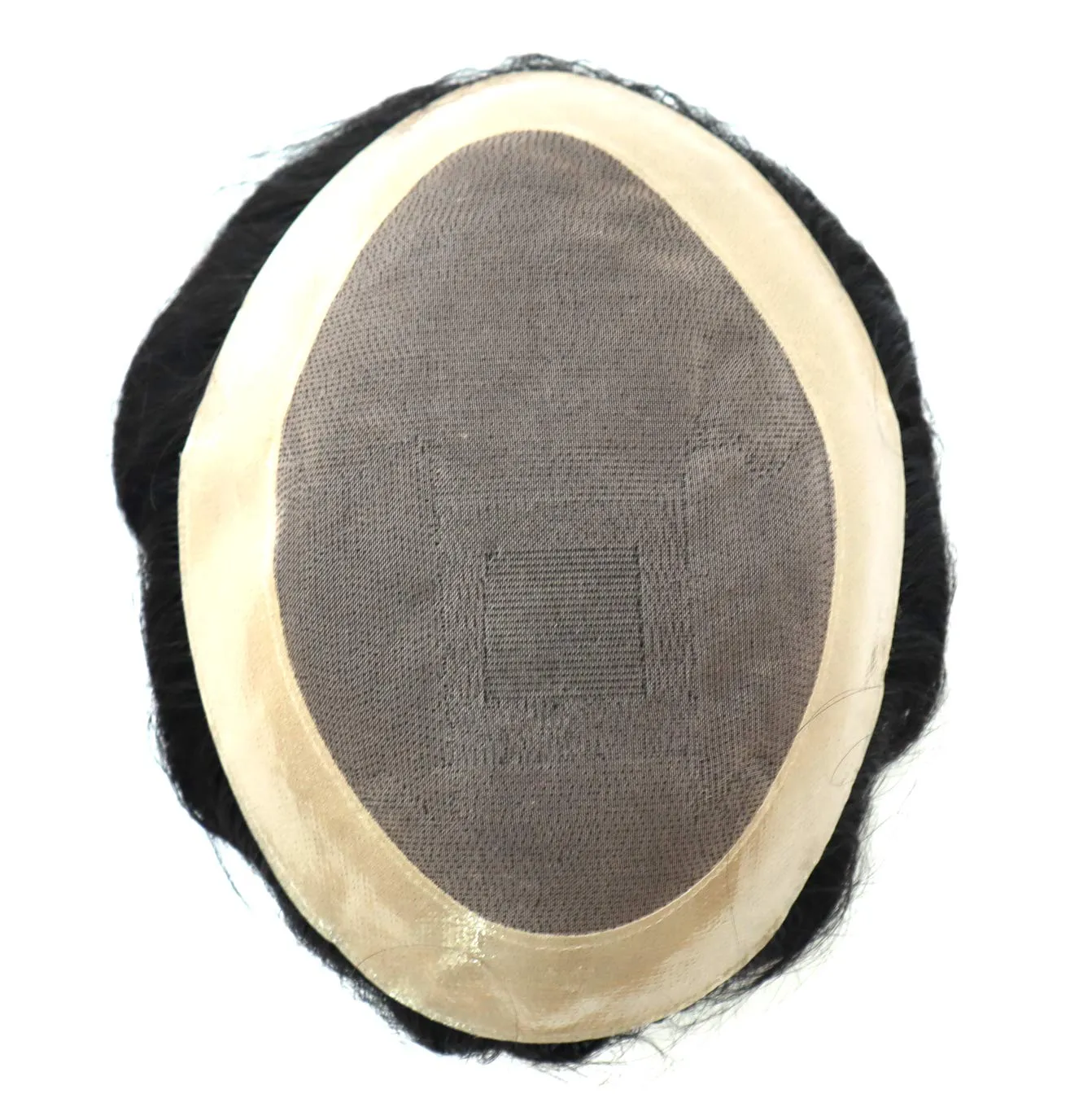 Mens Toupee, Human Hair Replacement System, Real Hair System Hair Piece, Fine Mono NPU Black Hair Unit 8x11#1B