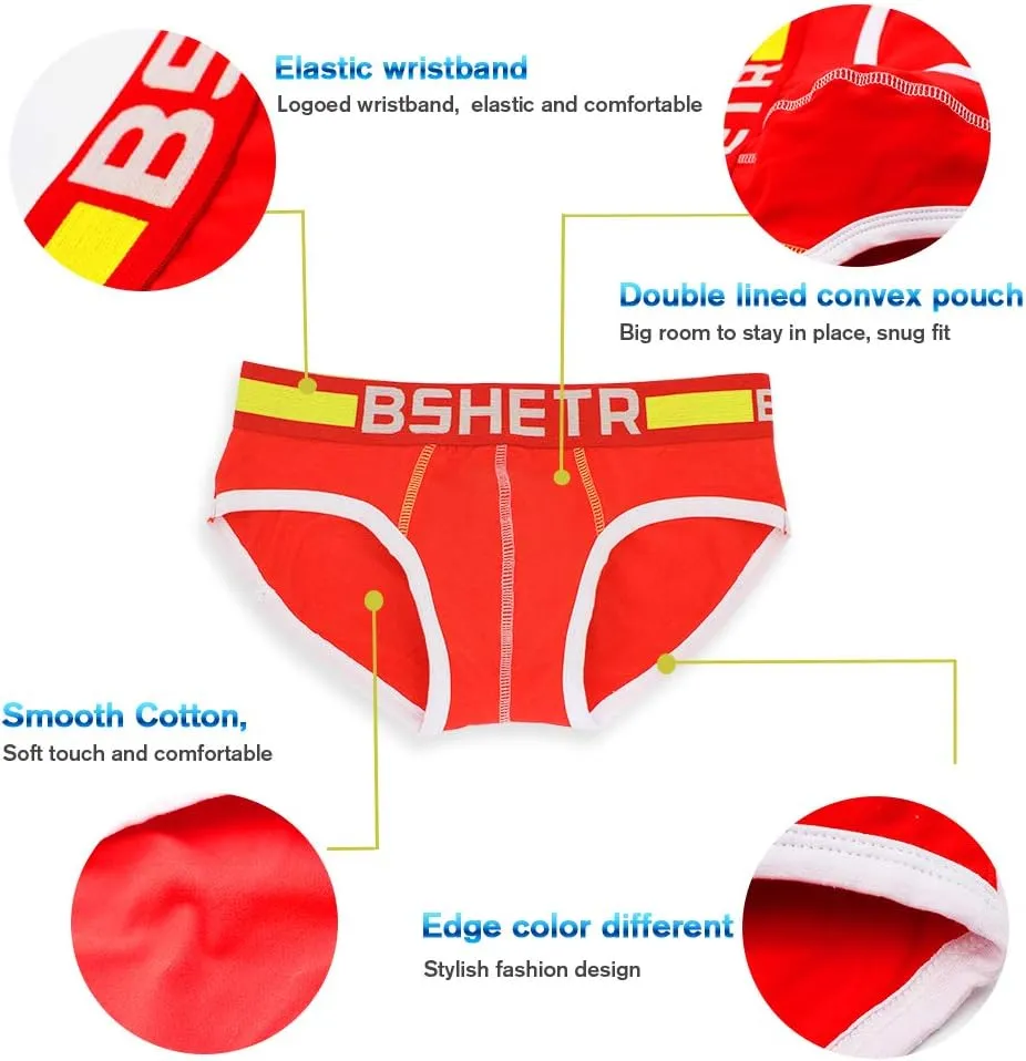 Men's Underwear Briefs 5-Pack Cotton Low Rise Multi Color Soft Underpant