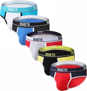 Men's Underwear Briefs 5-Pack Cotton Low Rise Multi Color Soft Underpant