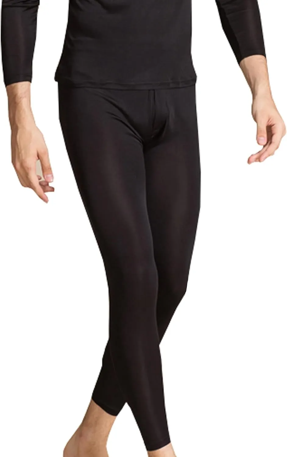 METWAY Silk Long Underwear Men's Mulberry Silk Long Johns Top and Bottom Thermal Underwear Set/Base Layer