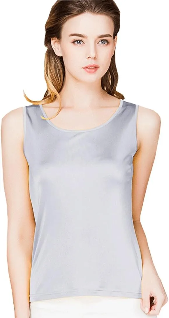 METWAY Womens Silk Tank Tops/Mulberry Silk Sleeveless Blouses/Summer Real Silk Sleeveless T-Shirt