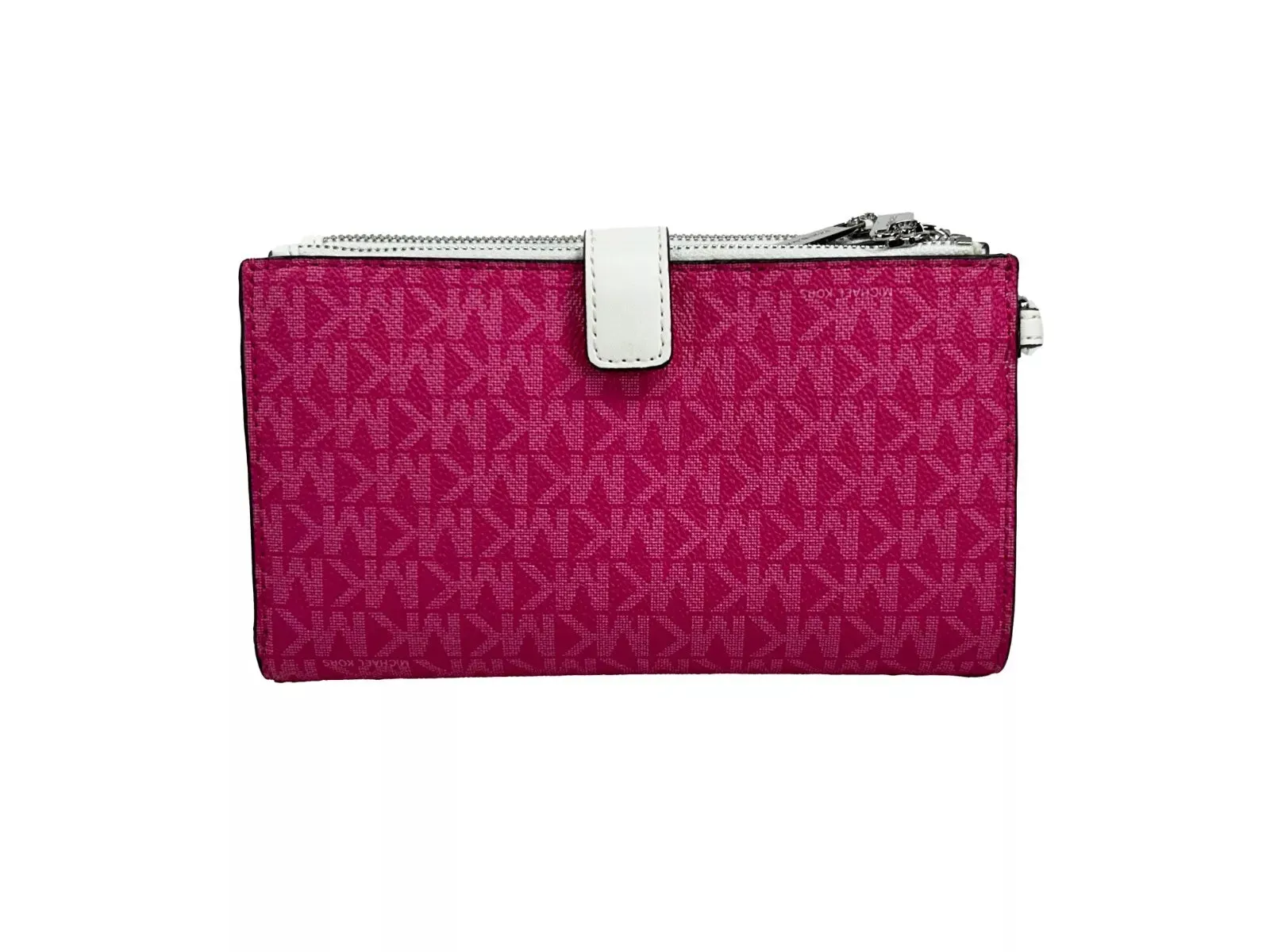 Michael Kors Jet Set Travel Double Zip Wristlet Wallet Dragon Fruit