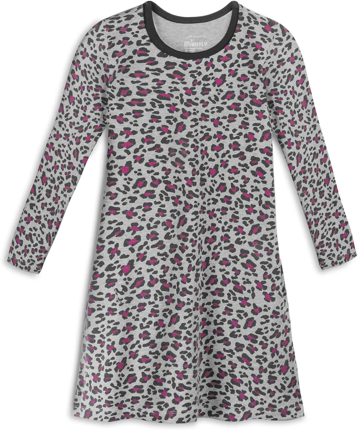 Mightly Girls' Basic Long Sleeve T-Shirt Dress | 95% Organic Cotton, Colorful T-Shirt Dress for Kids, School, Parties & Play