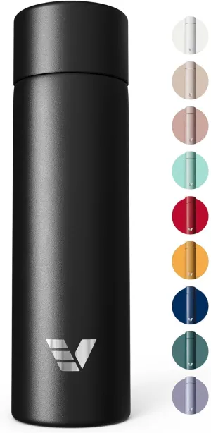 Mini Stainless Steel Water Bottle 14oz - Non-insulated | Designed for Bags | Slim, Ultra Lightweight & Stylish – Black