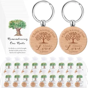 Misdary Family Reunion Favors Tree Keychain Thank You Cards and Organza Bags Home Souvenir Gift