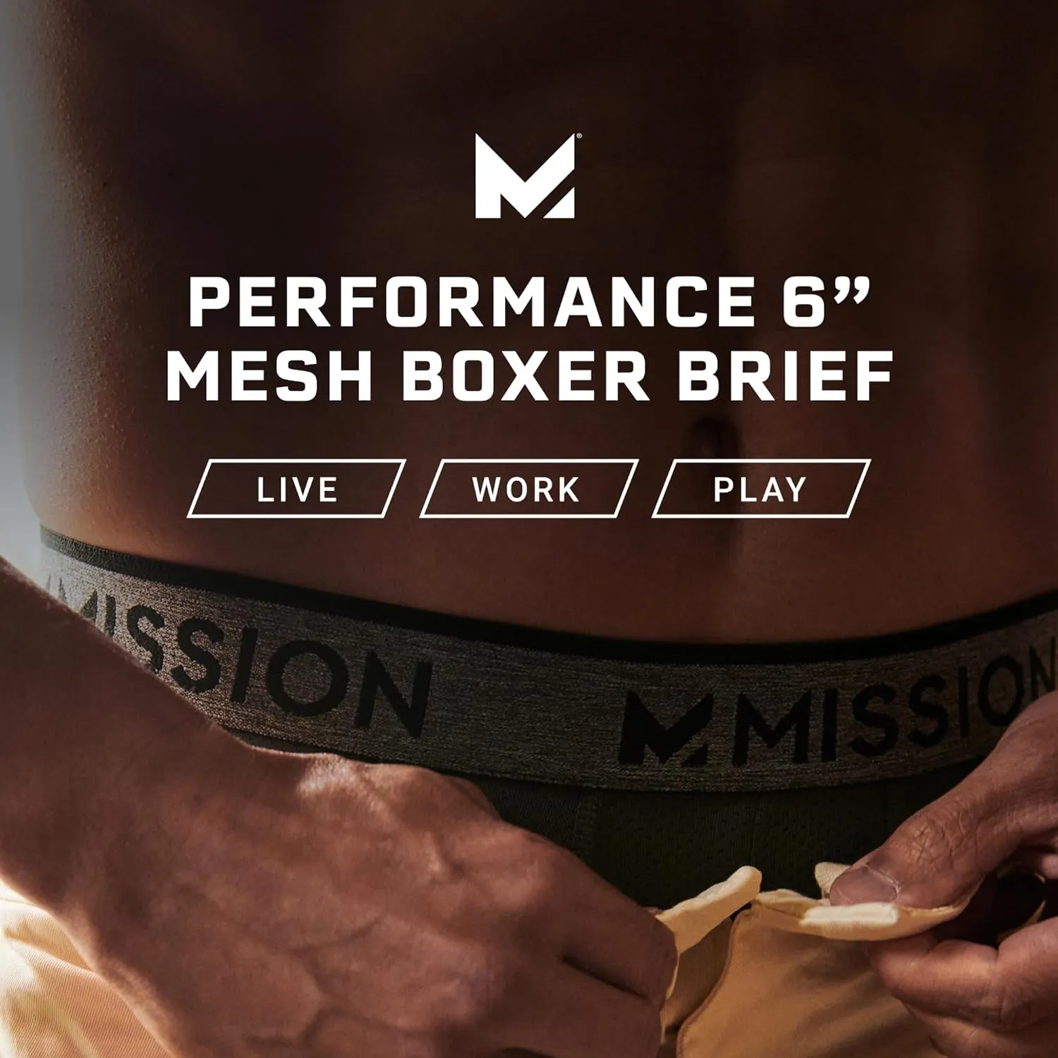 MISSION Mesh Boxer Briefs 6” Men’s Underwear - Performance Heat Release - 3 Pack