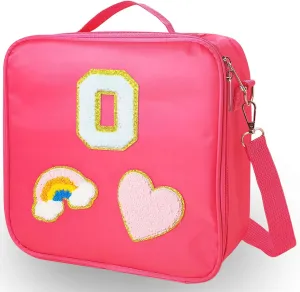 Monogram Preppy Insulated Lunch Bag Bulk for Women, Preppy Lunch Box Lunch Bag Bridesmaid Proposal Gifts Personalized Gifts for Women Mom Sister Friends Daughter Granddaughter (O)