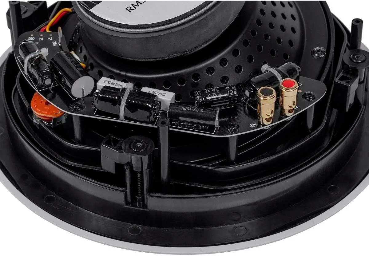 Monoprice 2-Way Carbon Fiber In-Ceiling Speakers - 8-Inch, With 15 Degree Angled Drivers, Pair, Black - Alpha Series