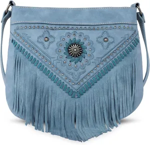 Montana West Crossbody Bags for Women Western Small Purse Tassels Embossed Handbags