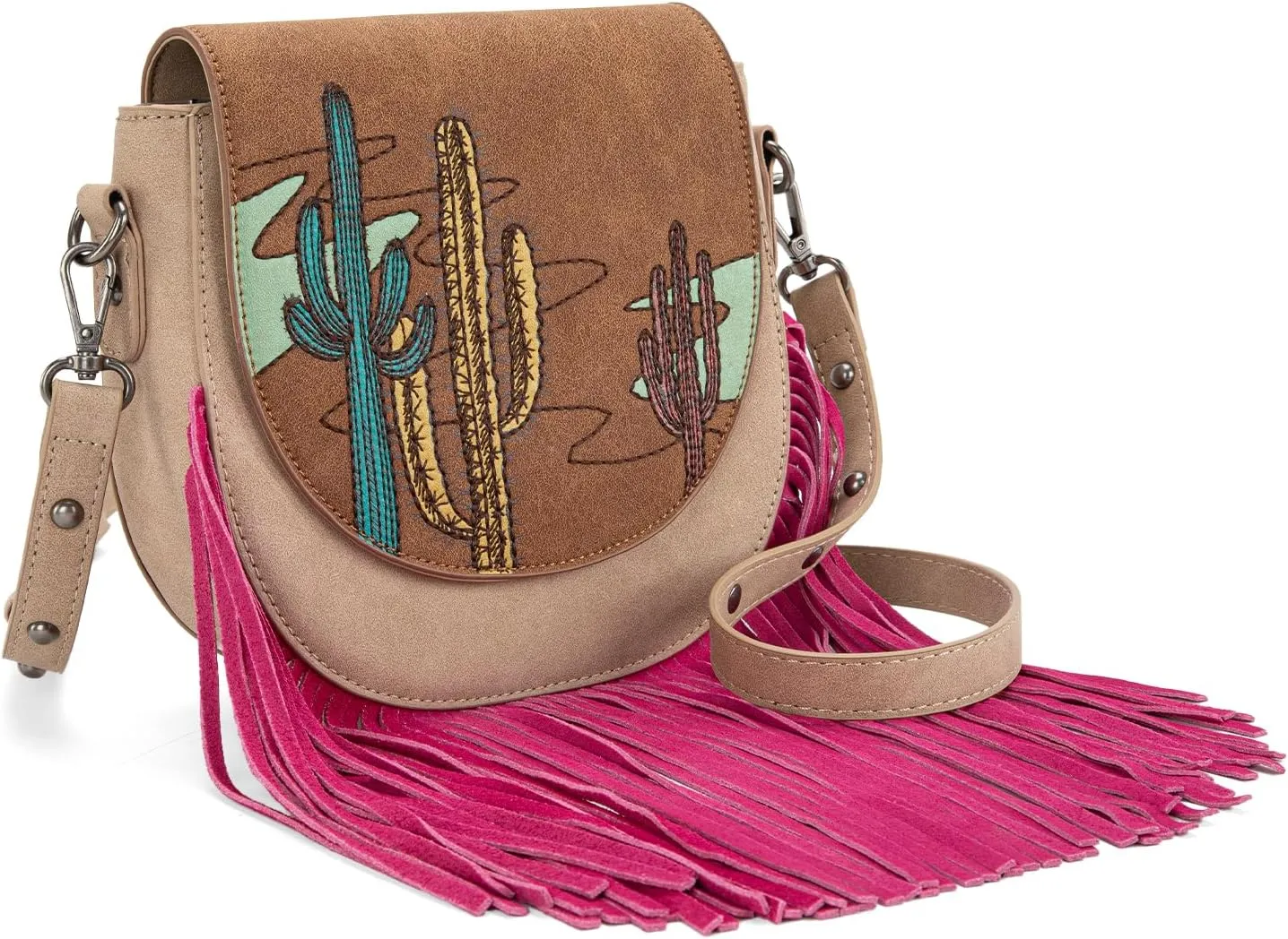 Montana West Crossbody Bags for Women Western Small Saddle Purse Embossed Braid Handbags