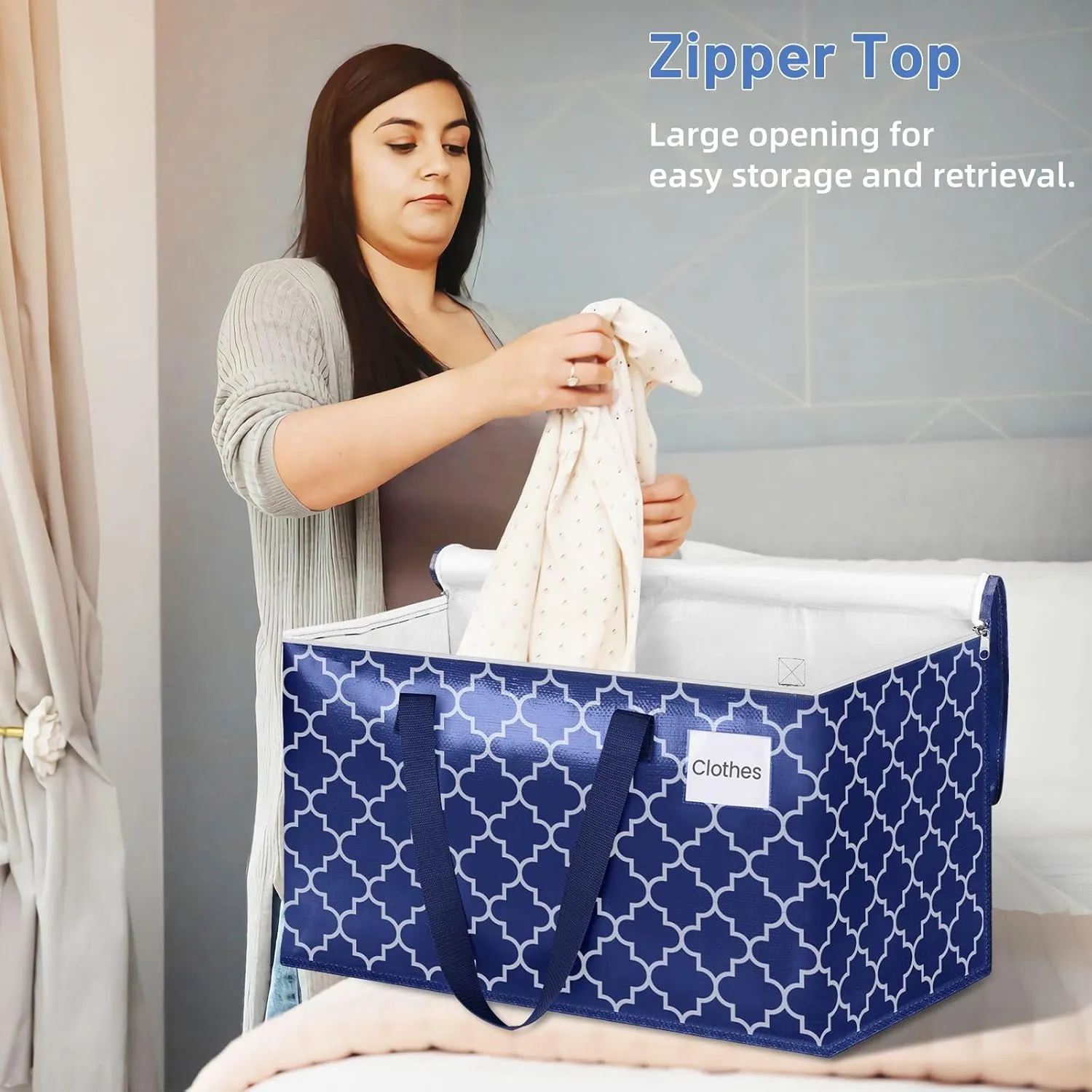 Moving Bags, Extra Large Moving Supplies, Heavy Duty Storage Bags, Packing Bags with Reinforced Zippers & Handles, Collapsible Packing Boxes, Storage Totes for Moving, Packing, 88L, 8 Packs