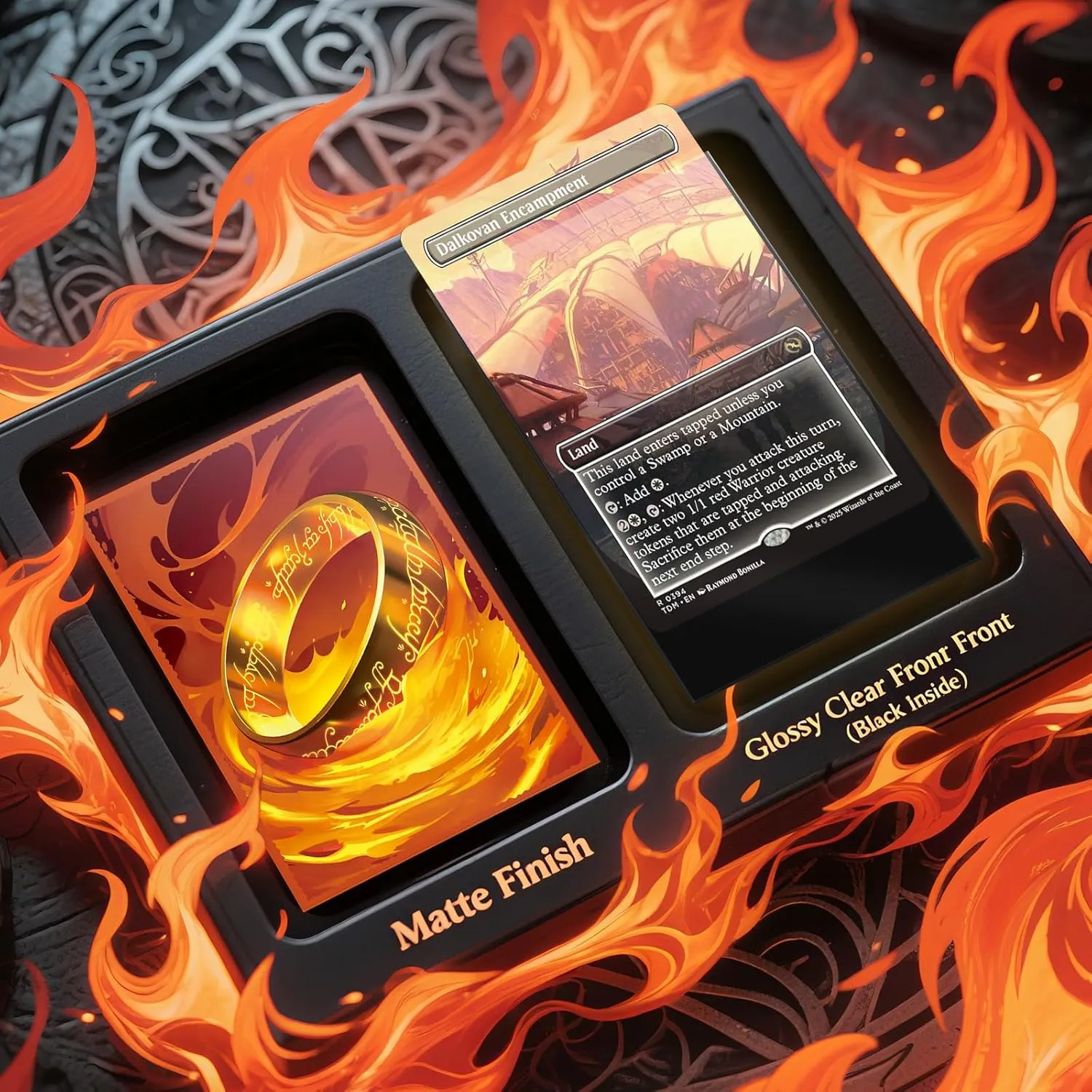 MTG Card Sleeves - Limited Edition Textured Matte: Magic The Ring - 104 CT EDH Commander Sleeves for Magic The Gathering(New)