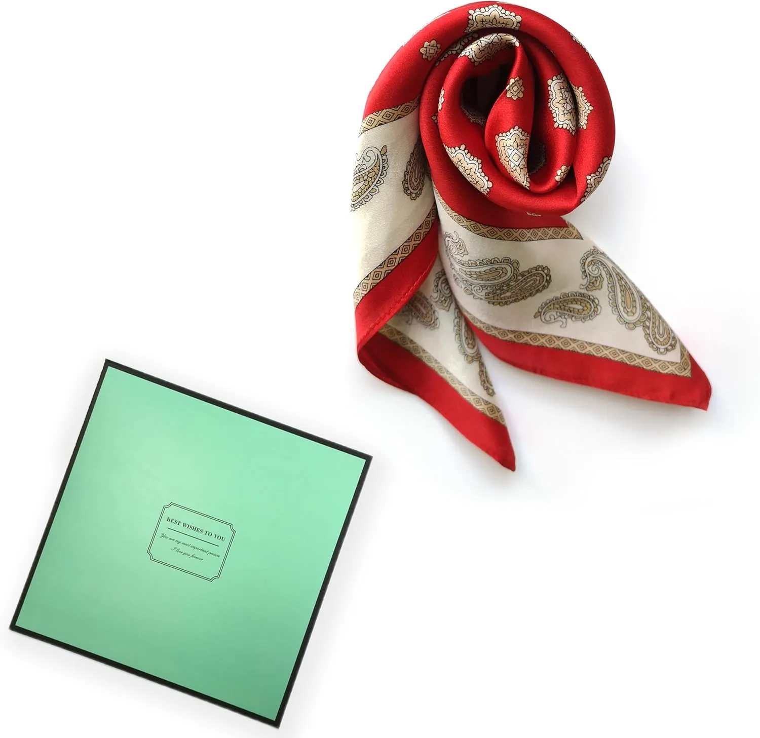 Mulberry Silk Scarf – Square 21" Neckerchief Head Wrapping Scarves for Women, Ladies. Men's Lightweight Neck Scarves