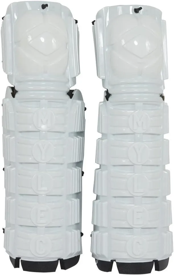 Mylec Street/DEK Shin Pad, Lightweight & Durable Hockey Accessories, Velcro Straps for Custom Fit, Hard Front Shells with Breathable Material, 3/8" Foam Padding Shin Guards