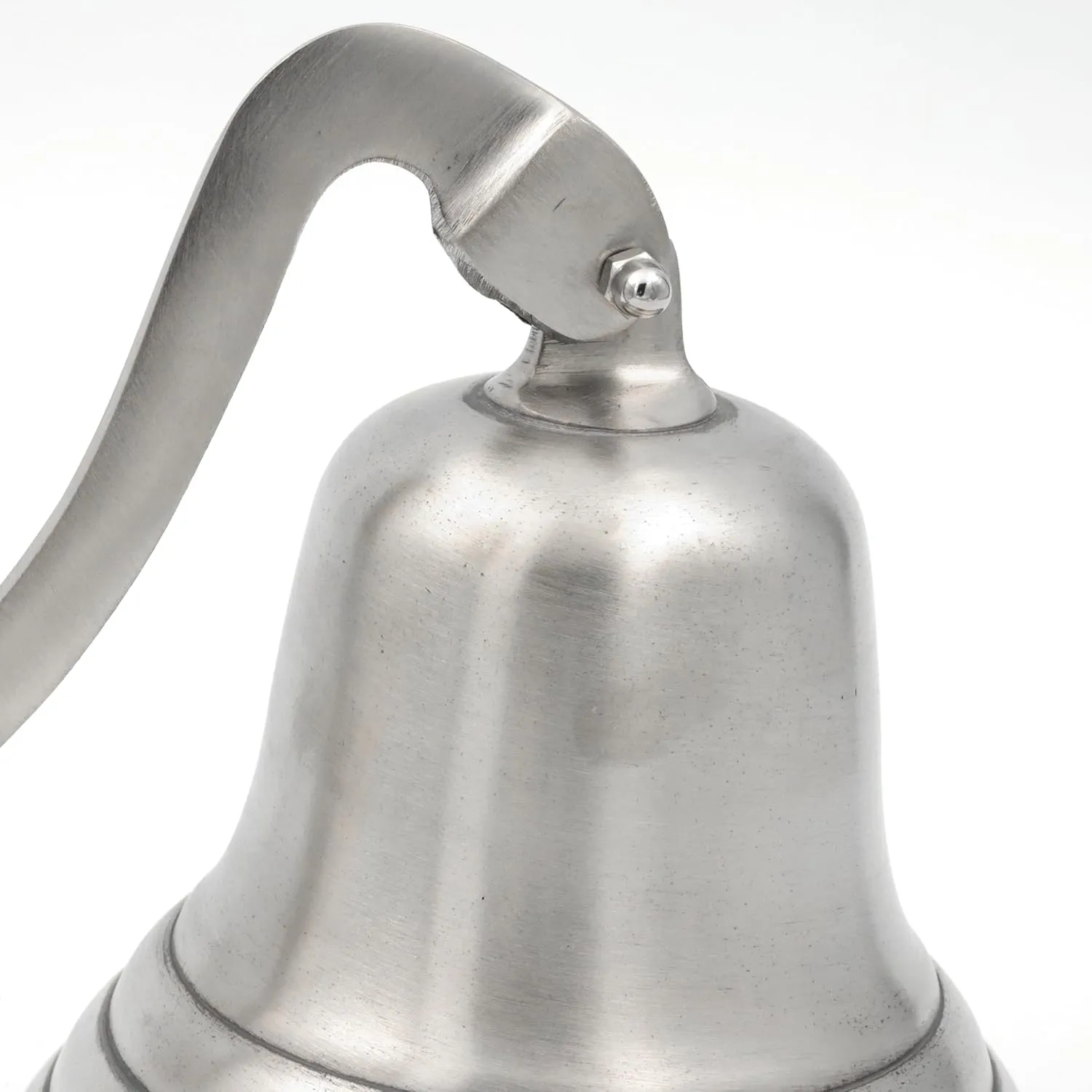 Nagina International Brushed Aluminum Nickel & Brass Plated Maritime Navy Naval Force Boat Safety Bell | Nautical Door Bells for Decor & Utilities