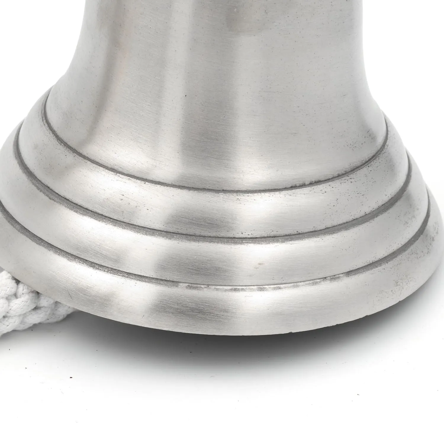 Nagina International Brushed Aluminum Nickel & Brass Plated Maritime Navy Naval Force Boat Safety Bell | Nautical Door Bells for Decor & Utilities