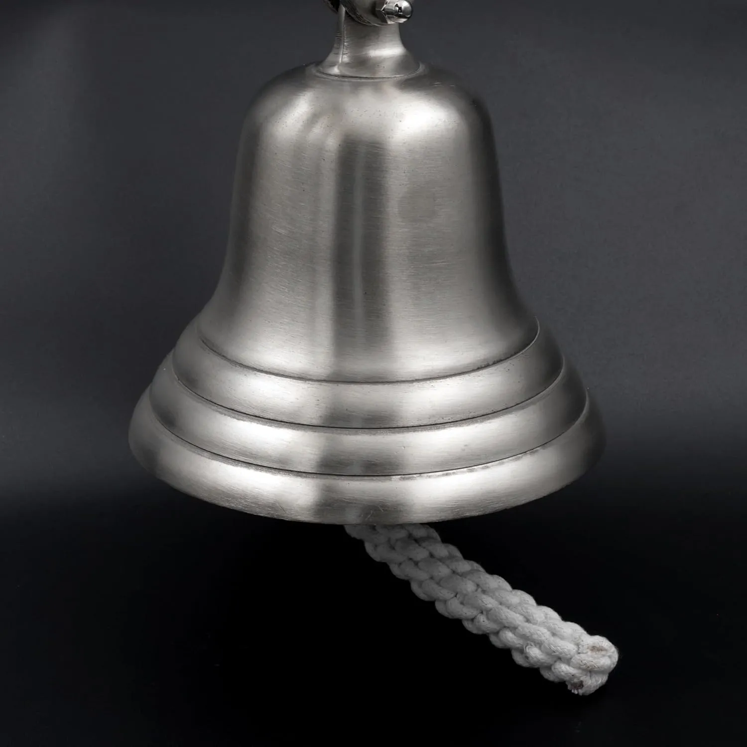 Nagina International Brushed Aluminum Nickel & Brass Plated Maritime Navy Naval Force Boat Safety Bell | Nautical Door Bells for Decor & Utilities