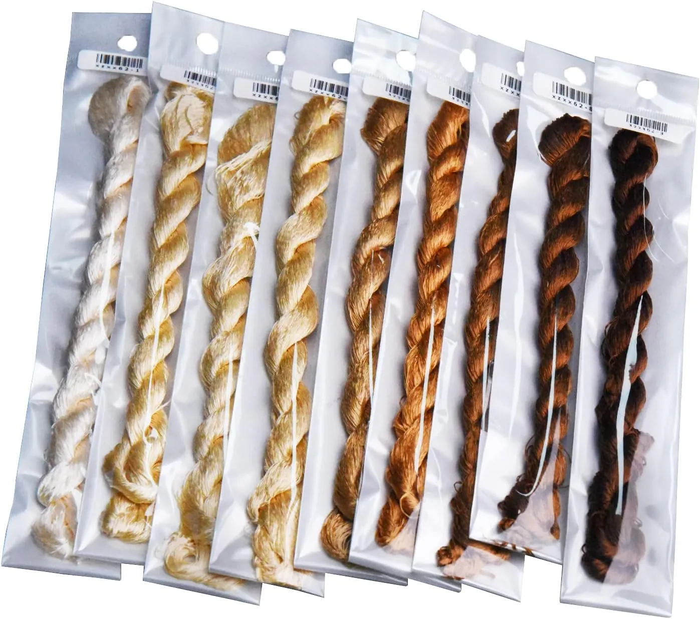 Natural 100% Silk Thread, Handmade Embroidery Thread Silk Floss 9 Colors 110m Each (62)