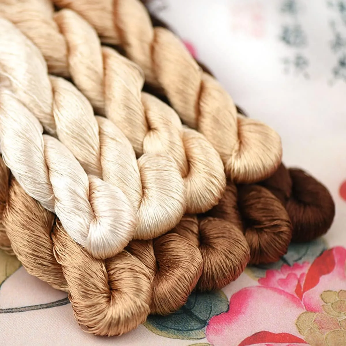 Natural 100% Silk Thread, Handmade Embroidery Thread Silk Floss 9 Colors 110m Each (62)