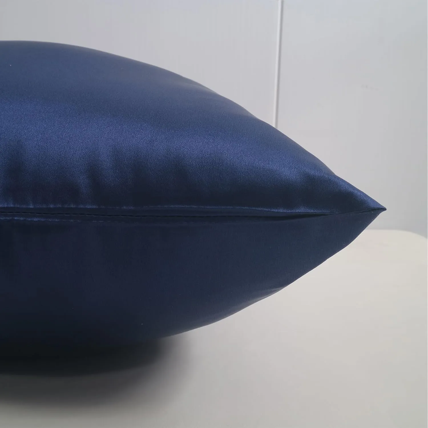 Nature Silk Pillowcase 14x20 Double Sides 100% Mulberry Silk 19 Momme Thick Silk Pillow Cover for Bed Pillow Sham Cover Toddler Size 36x51cm Pillowcase, Navy Blue 1 Piece