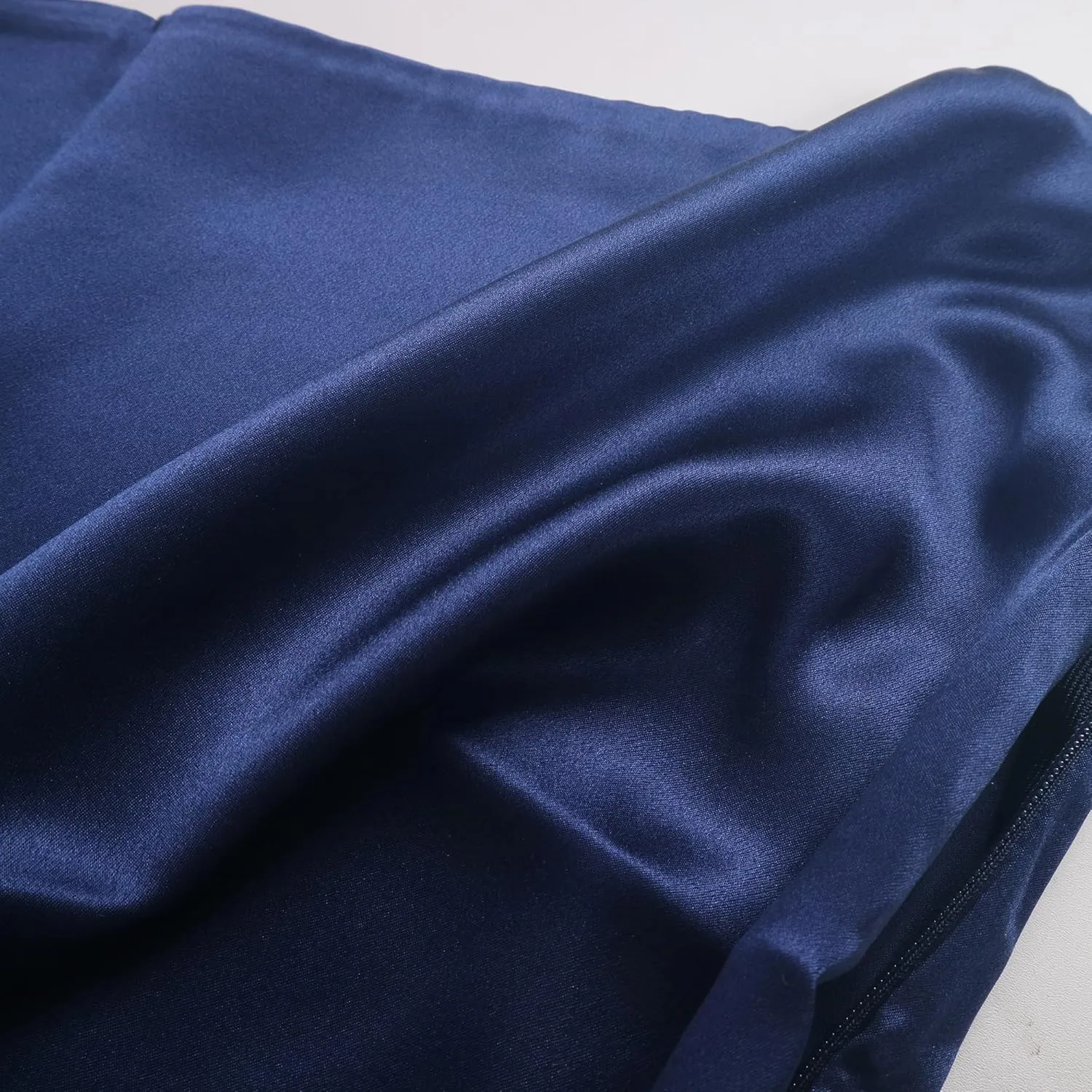 Nature Silk Pillowcase 14x20 Double Sides 100% Mulberry Silk 19 Momme Thick Silk Pillow Cover for Bed Pillow Sham Cover Toddler Size 36x51cm Pillowcase, Navy Blue 1 Piece