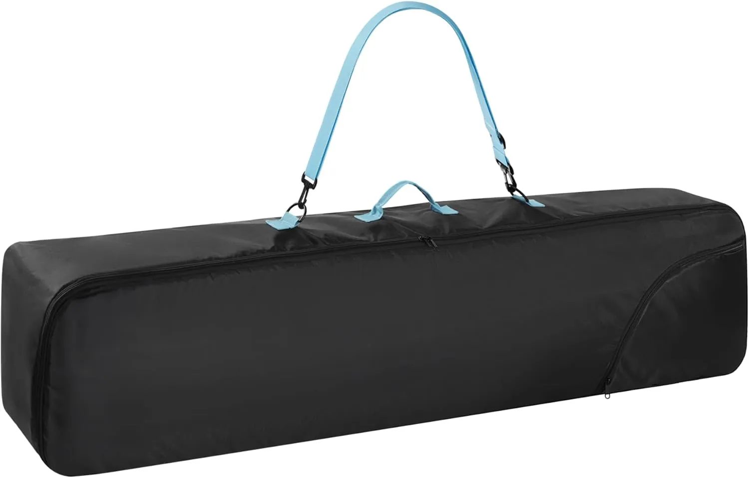 Navaris Snowboard Bag for Men and Women - 157 cm - with Side Pocket & Adjustable Straps - for Easy Snowboard Carrying - Black & Light Blue