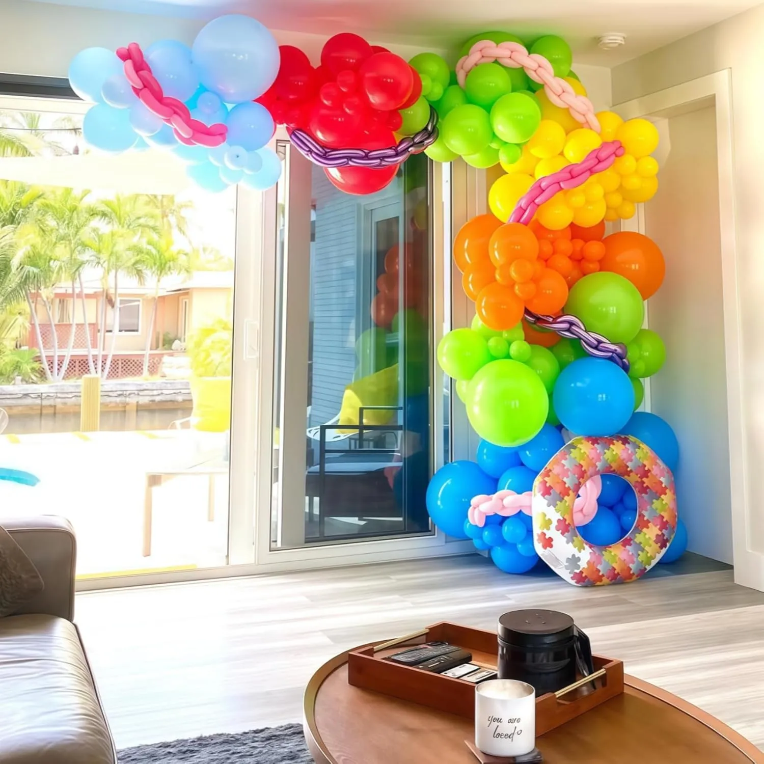 Neon Balloons Arch Garland Kit, 138PCS Rainbow Pool Party Balloon with Red Orange Green Blue Latex Balloons for Kids Luau Hawaii Summer Beach Baby Shower Graduation Birthday Party Decorations Supplies