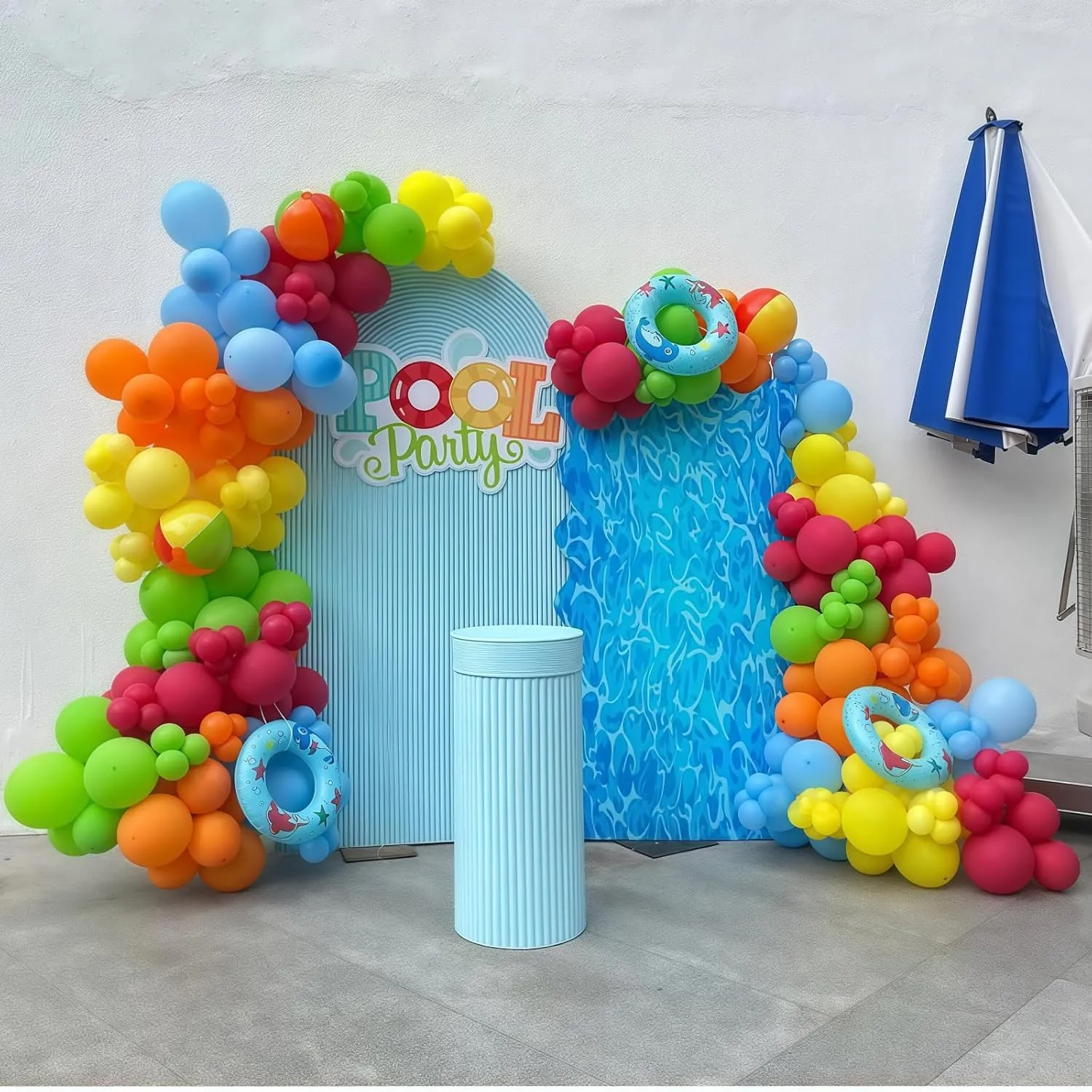 Neon Balloons Arch Garland Kit, 138PCS Rainbow Pool Party Balloon with Red Orange Green Blue Latex Balloons for Kids Luau Hawaii Summer Beach Baby Shower Graduation Birthday Party Decorations Supplies