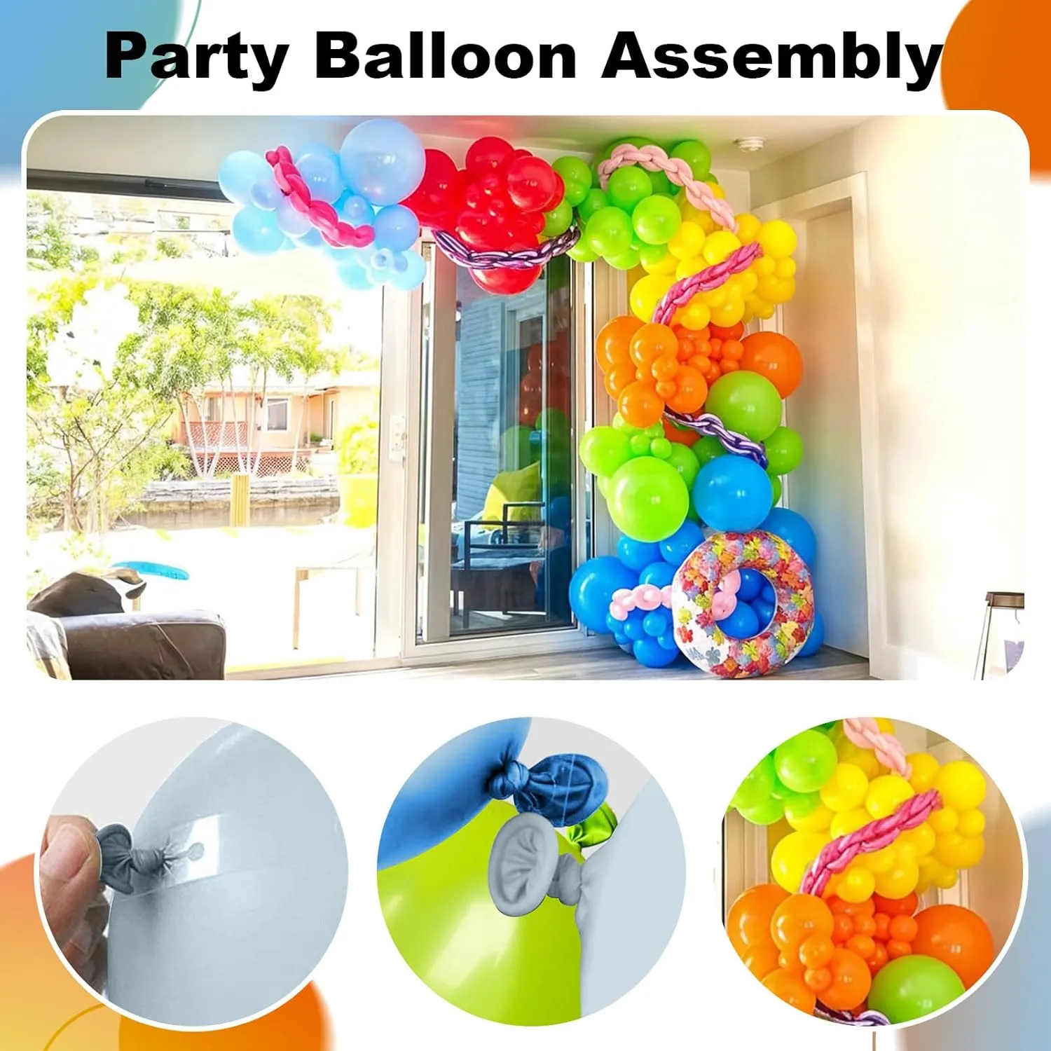 Neon Balloons Arch Garland Kit, 138PCS Rainbow Pool Party Balloon with Red Orange Green Blue Latex Balloons for Kids Luau Hawaii Summer Beach Baby Shower Graduation Birthday Party Decorations Supplies