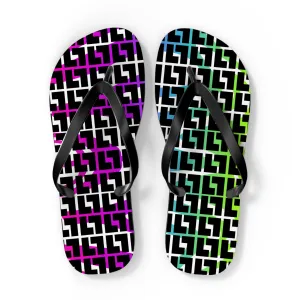 Neon Rainbow Flip Flops