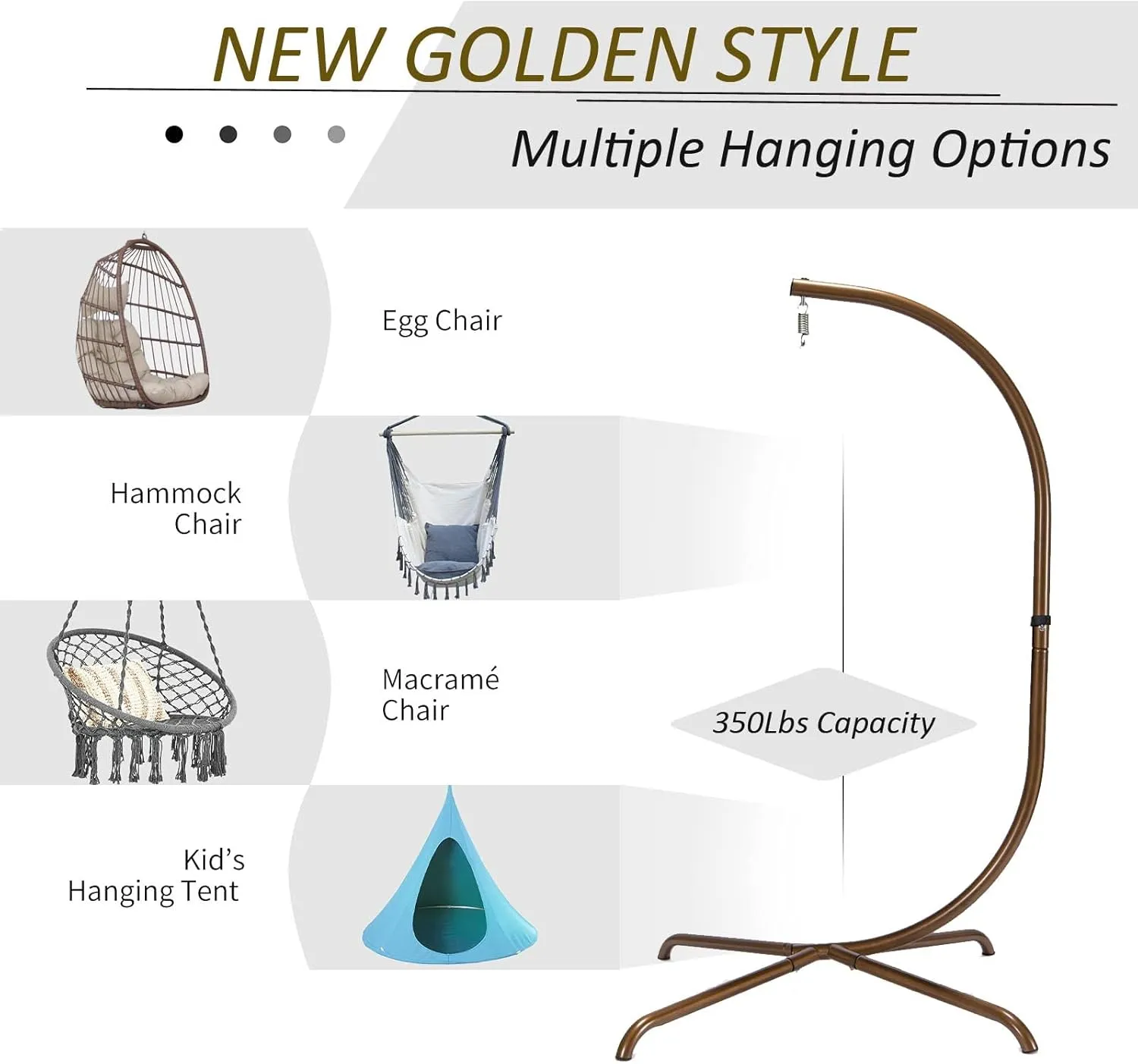 NICESOUL Egg Chair with Stand Indoor Outdoor, Patio Wicker Hanging Chair with Cushion, Swing Hammock Egg Shell Chairs, 350lbs Capacity Swinging Chair for Backyard, Balcony or Porch, Brown with Cover