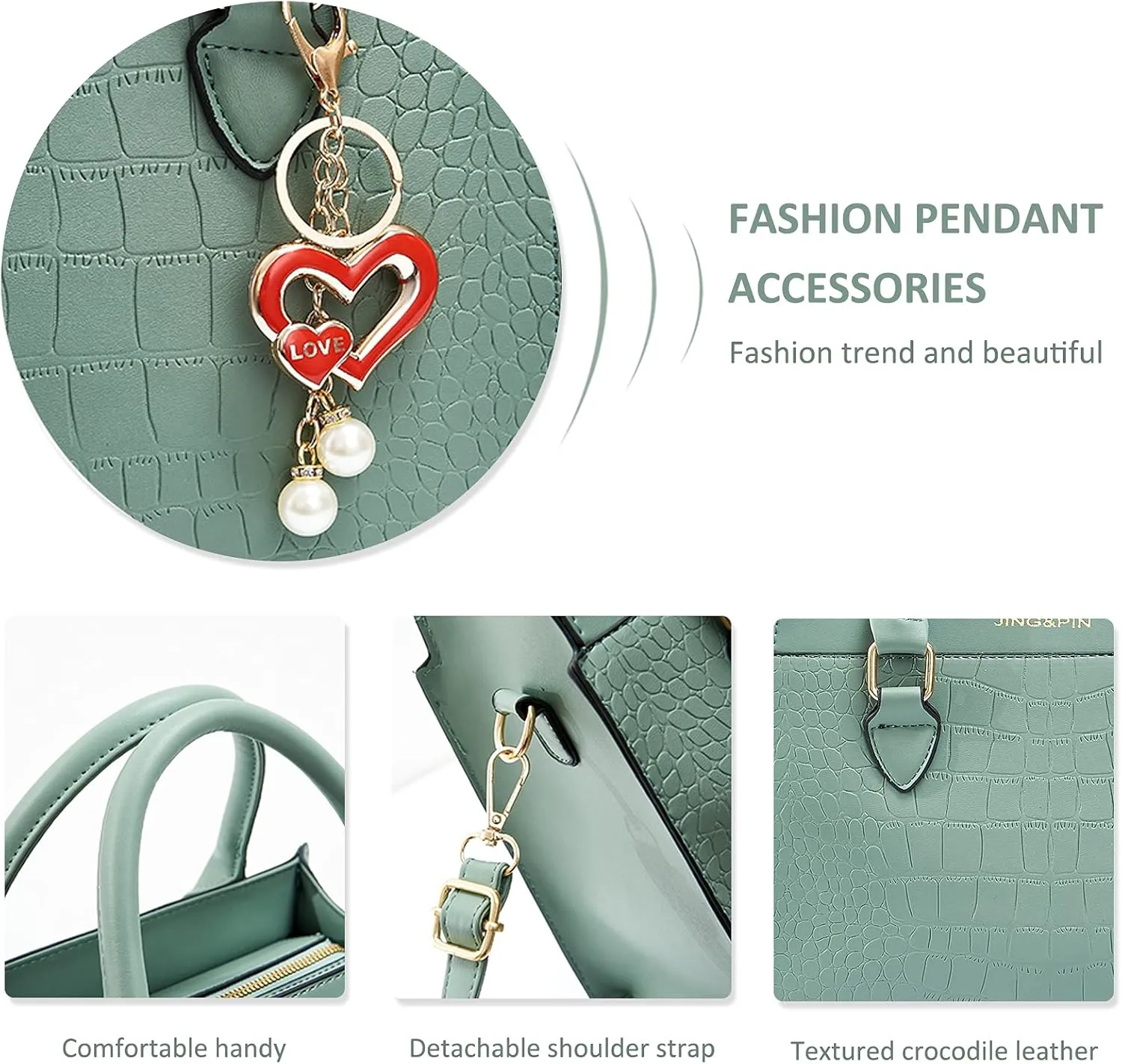 NICOLE & DORIS Women Handbag Designer Shoulder Bag Tote Bags Crocodile Pattern Crossbody Bag PU Leather Top Handle Bags
