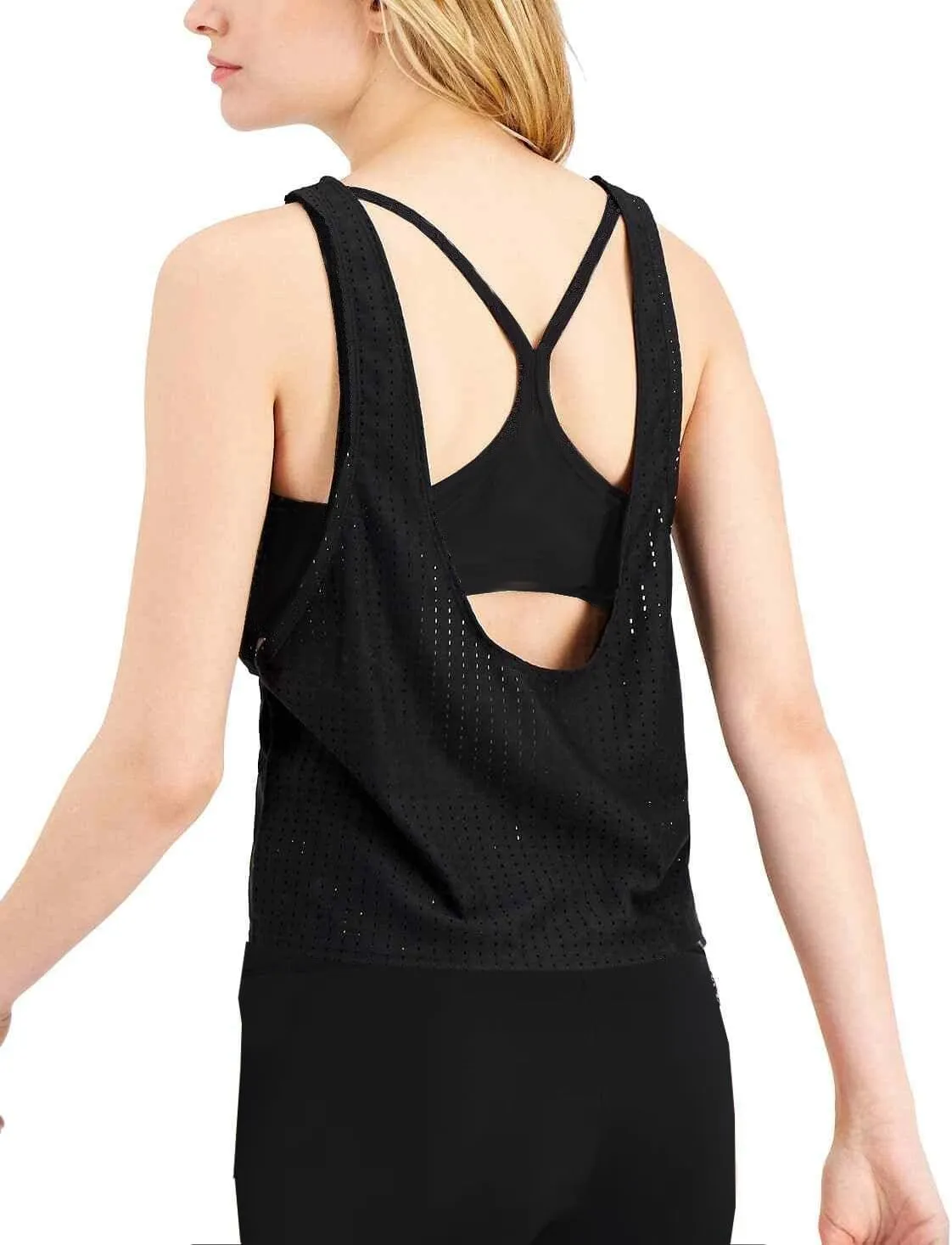 Nike Womens Sport Mesh Convertible Layered Tankini 2 Piece Set Swim Swimwear Bathing Suit
