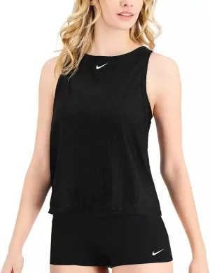 Nike Womens Sport Mesh Convertible Layered Tankini 2 Piece Set Swim Swimwear Bathing Suit