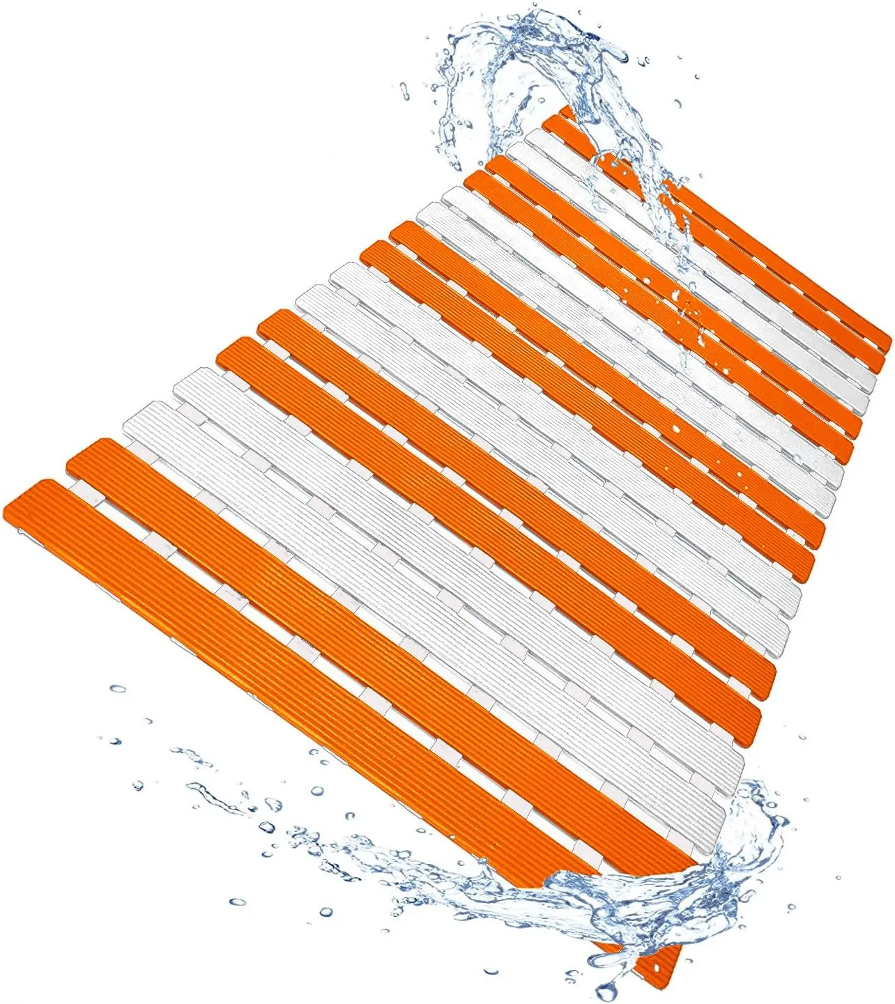 Non Slip Bathtub Mat | Double-Layered Shower Floor Mat with Suction Cups | EZ-Dry Construction | Non-Toxic, BPA, Latex, Phthalate, PVC Free (Splash)