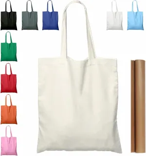 NPBAG 5 | 15 | 25 | 50 Pack 15'' X 16'' Natural Cotton Tote Bags, Lightweight Blank Bulk Cloth bags with 1pc of PTFE Teflon Sheet (15-Pack)