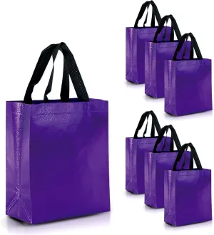 Nush Nush Set of 30 Shiny Purple Gift Bags in Bulk - Purple Reusable Gift Bags Medium Size - For Small Business As Goodie Bags, Birthday Gift Bags With Handles, Party Favor Bags, Goody Bags- 8Wx4Dx10H