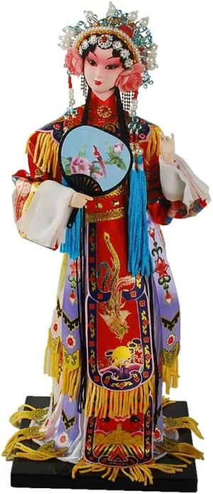 NW 12 Inch Chinese Traditional Handicraft Silk Figurine Collectible Chinese Doll Silk Doll (1801)