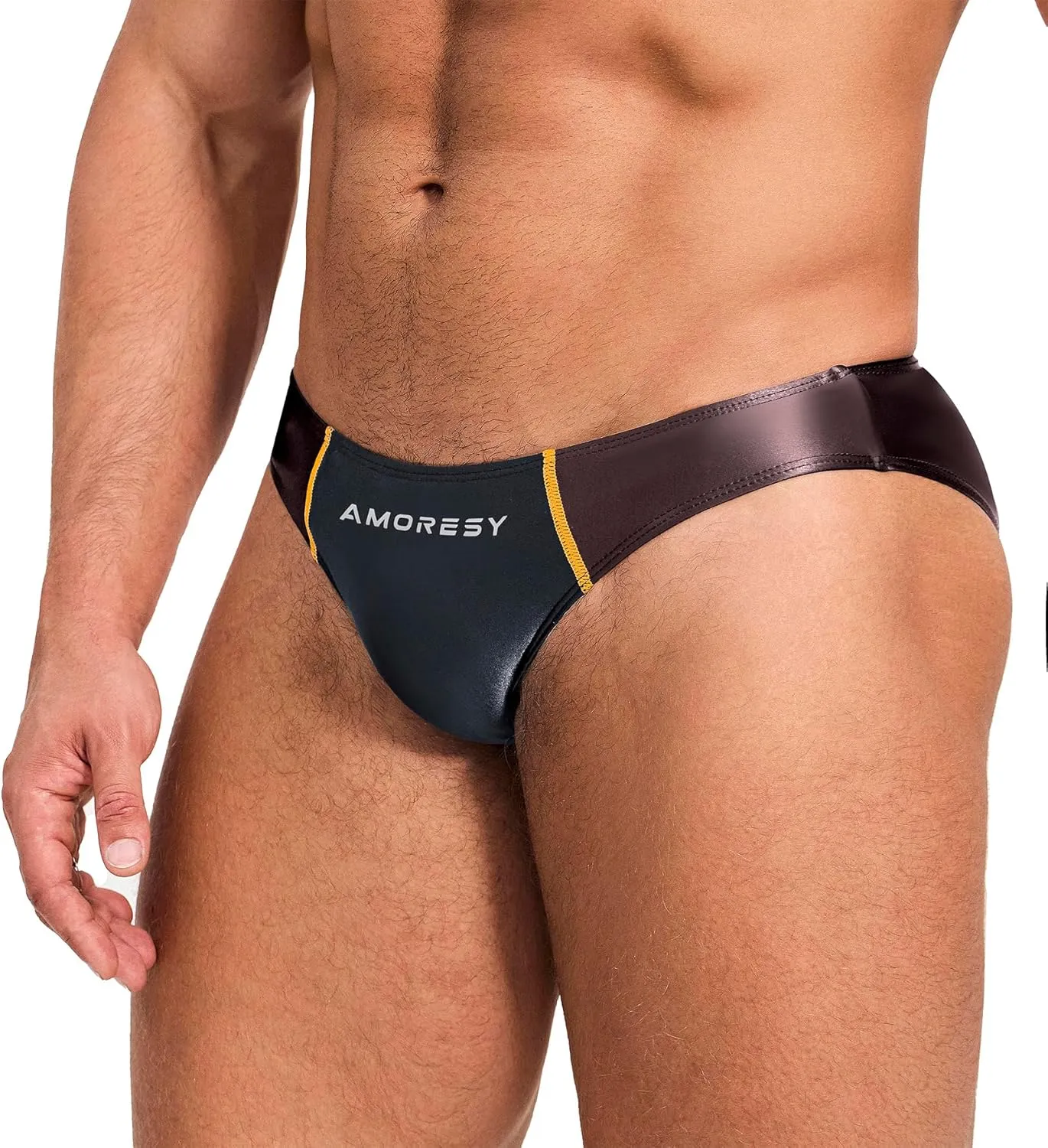 Oceanus series sexy low waist luster breathable sports ice silk color matching briefs（513）