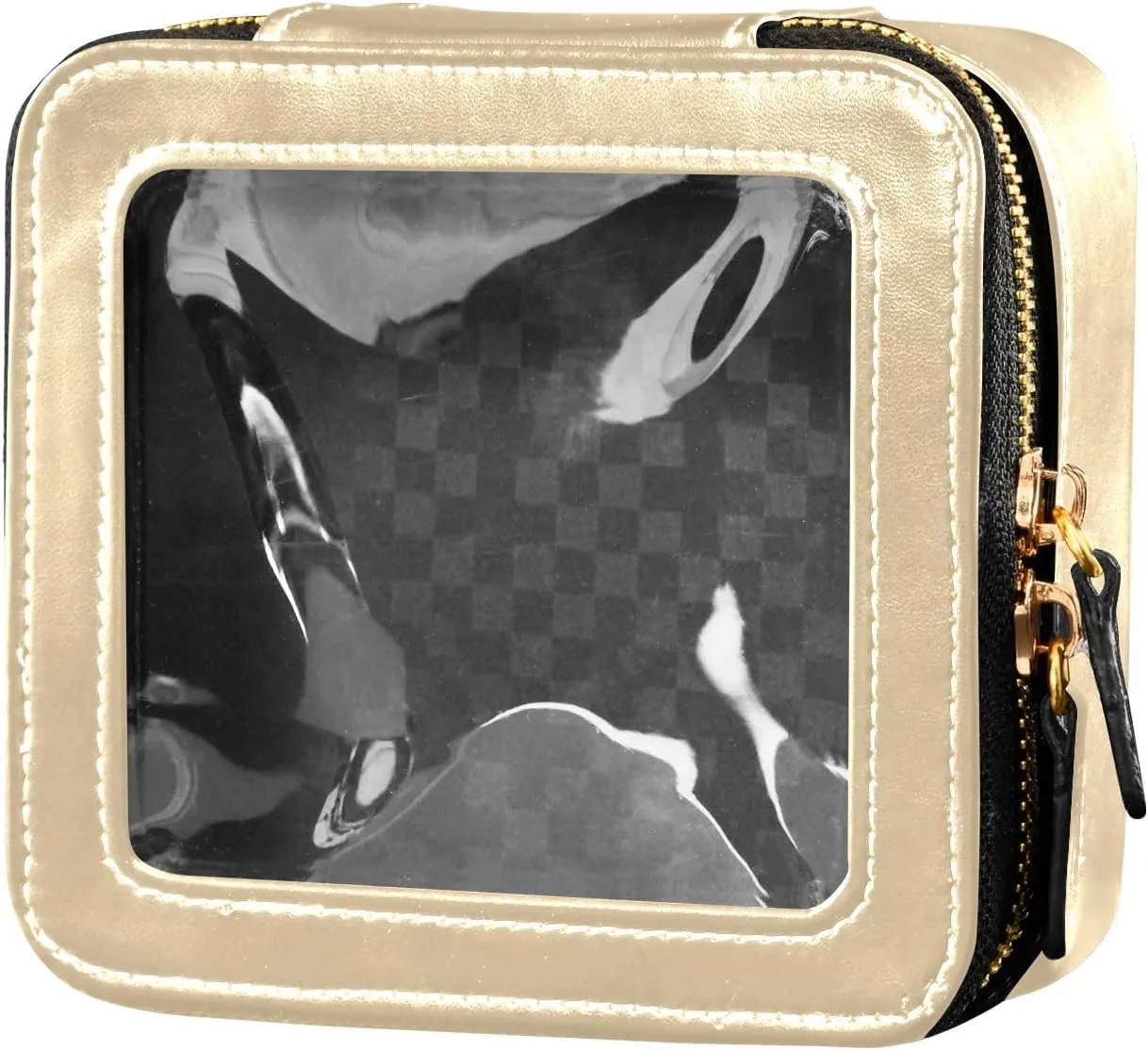 ODAWA Moccasin Clear Makeup Bag Leather Organizer Bags Makeup Bag for Women Men